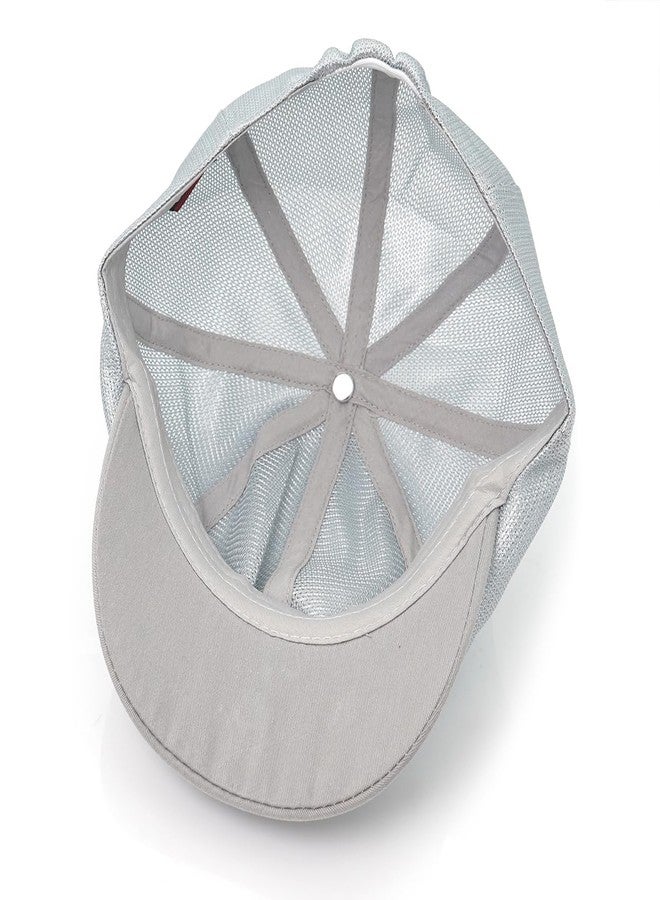 Taidor Hollow Mesh Octagonal Hat Men's Summer Newsboy Cap Breathable Adjustable Beret Ivy Cap Irish Cabbie Driving Fishing Hats Light Gray - Image 4